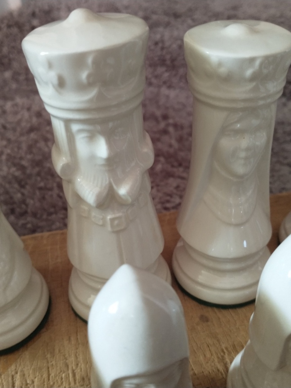 Vintage 1970's Duncan Style Ceramic Chess Pieces Set